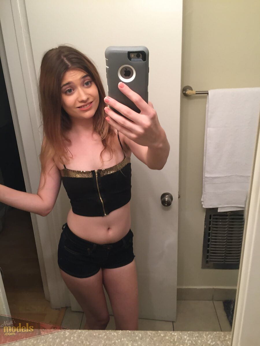 Petite teen Ariel Mc Gwire makes her nude modeling debut in bathroom selfies page 1