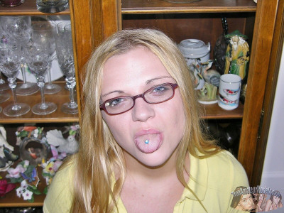 Teen nerd with glasses gives blowjob and models nude - part 4923
