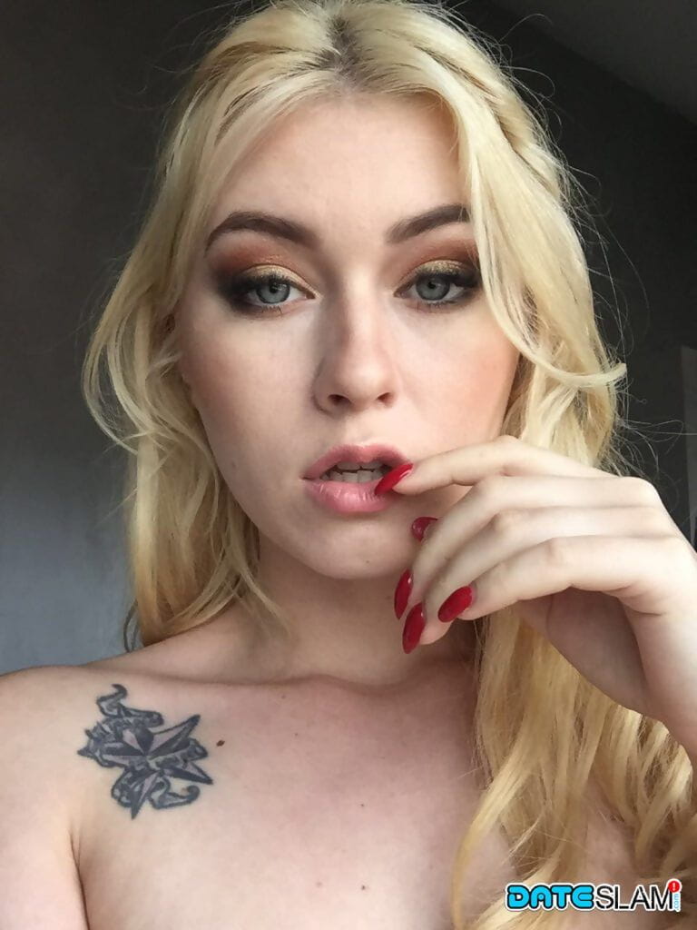 Beautiful blonde slut Misha Cross takes a selfie fully clothed and stark naked page 1