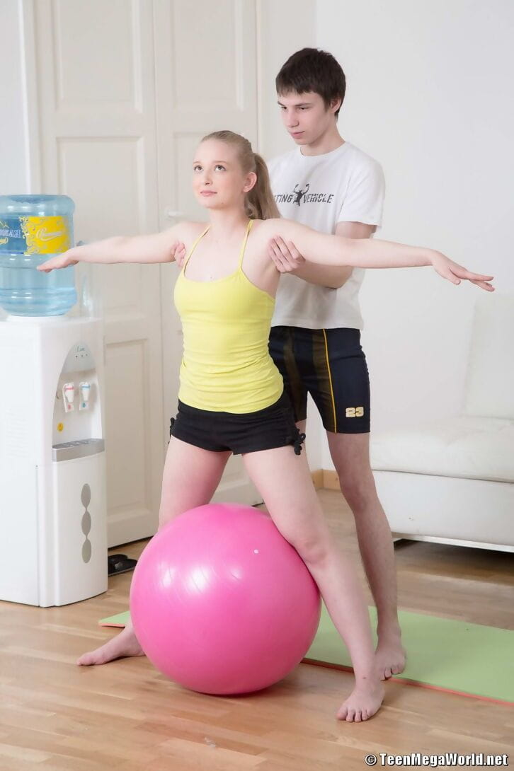 Young blonde girl gets seduced and banged by her personal trainer page 1